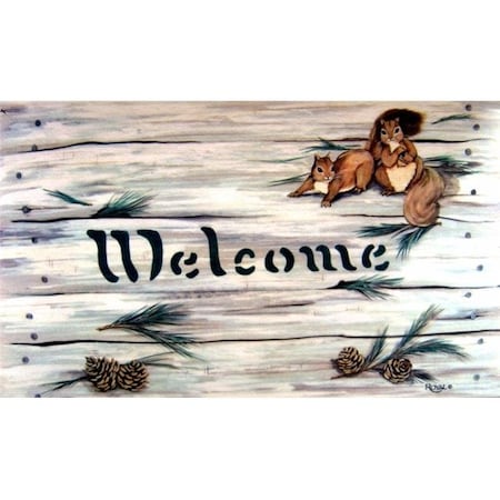 Custom Printed Rugs Custom Printed Rugs CPR040 Squirrels & Pinecones Doormat Rug - 18 x 30 in. CPR040